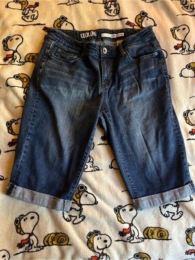 DKNY Dark Blue Rolled Hem Denim Capri Jeans